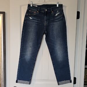 GAP Medium Wash Girlfriend Ankle Jeans